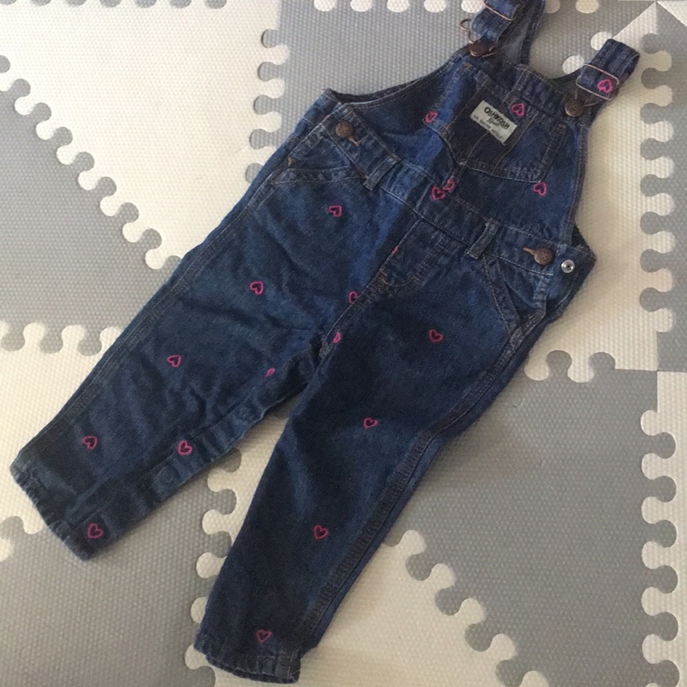 Oshkosh toddler girl jean jumpsuit size 18M